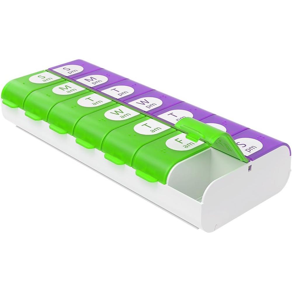 ezy dose AM and PM Dual Compartment Pill Organizer and Medication Planner - Assorted Colors-025715677057-LR-309975-2-LR eShop