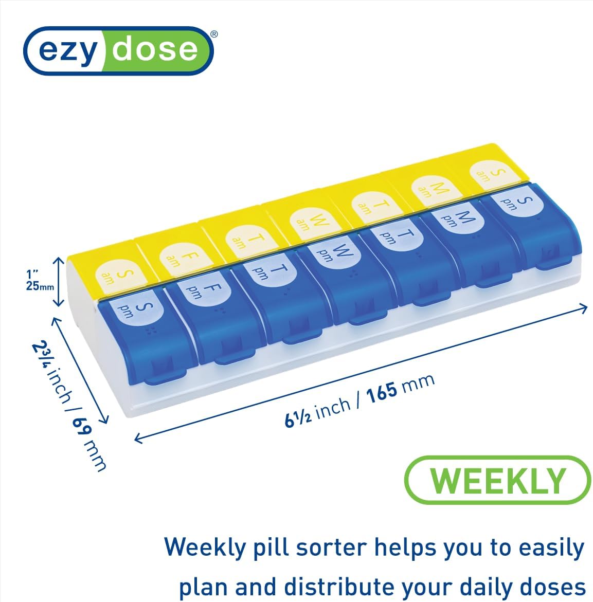 ezy dose AM and PM Dual Compartment Pill Organizer and Medication Planner - Assorted Colors-025715677057-LR-309975-3-LR eShop