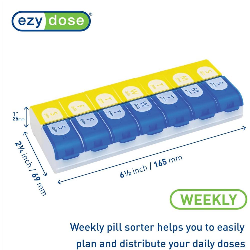 ezy dose AM and PM Dual Compartment Pill Organizer and Medication Planner - Assorted Colors-025715677057-LR-309975-3-LR eShop