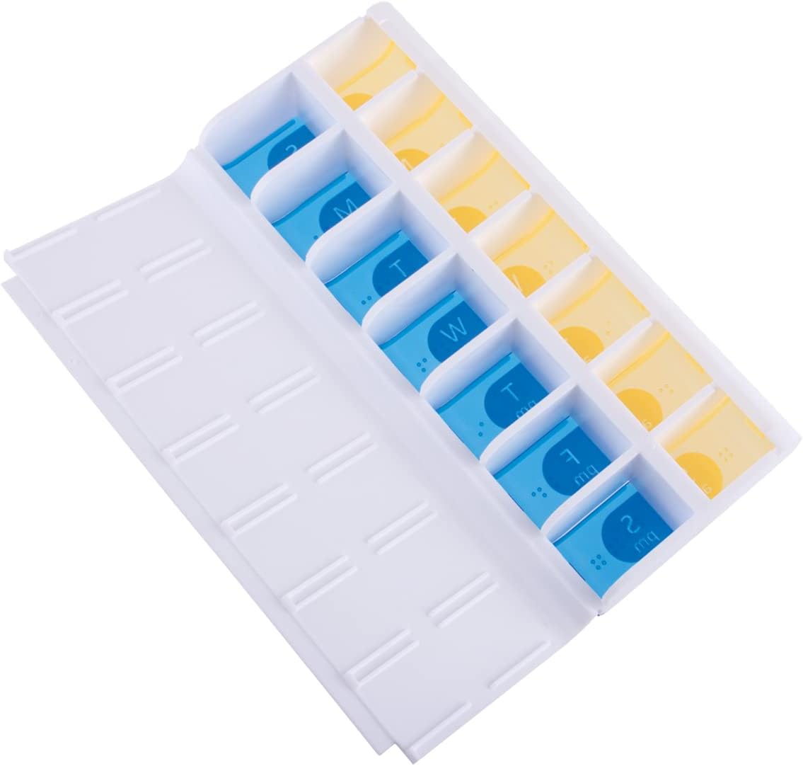 ezy dose AM and PM Dual Compartment Pill Organizer and Medication Planner - Assorted Colors-025715677057-LR-309975-5-LR eShop