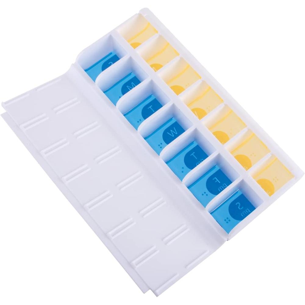 ezy dose AM and PM Dual Compartment Pill Organizer and Medication Planner - Assorted Colors-025715677057-LR-309975-5-LR eShop