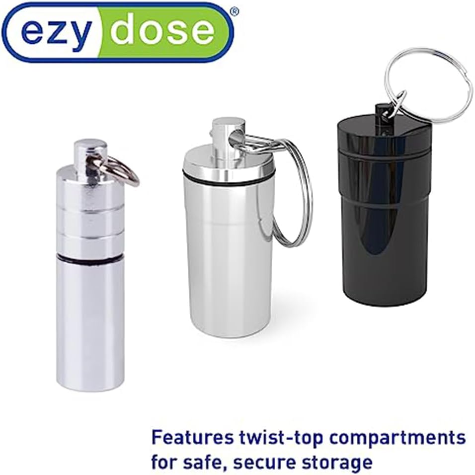 ezy dose Deluxe Metal Pill Fob Key Chain - Assorted Colors-025715681306-LR-303574-6-LR eShop