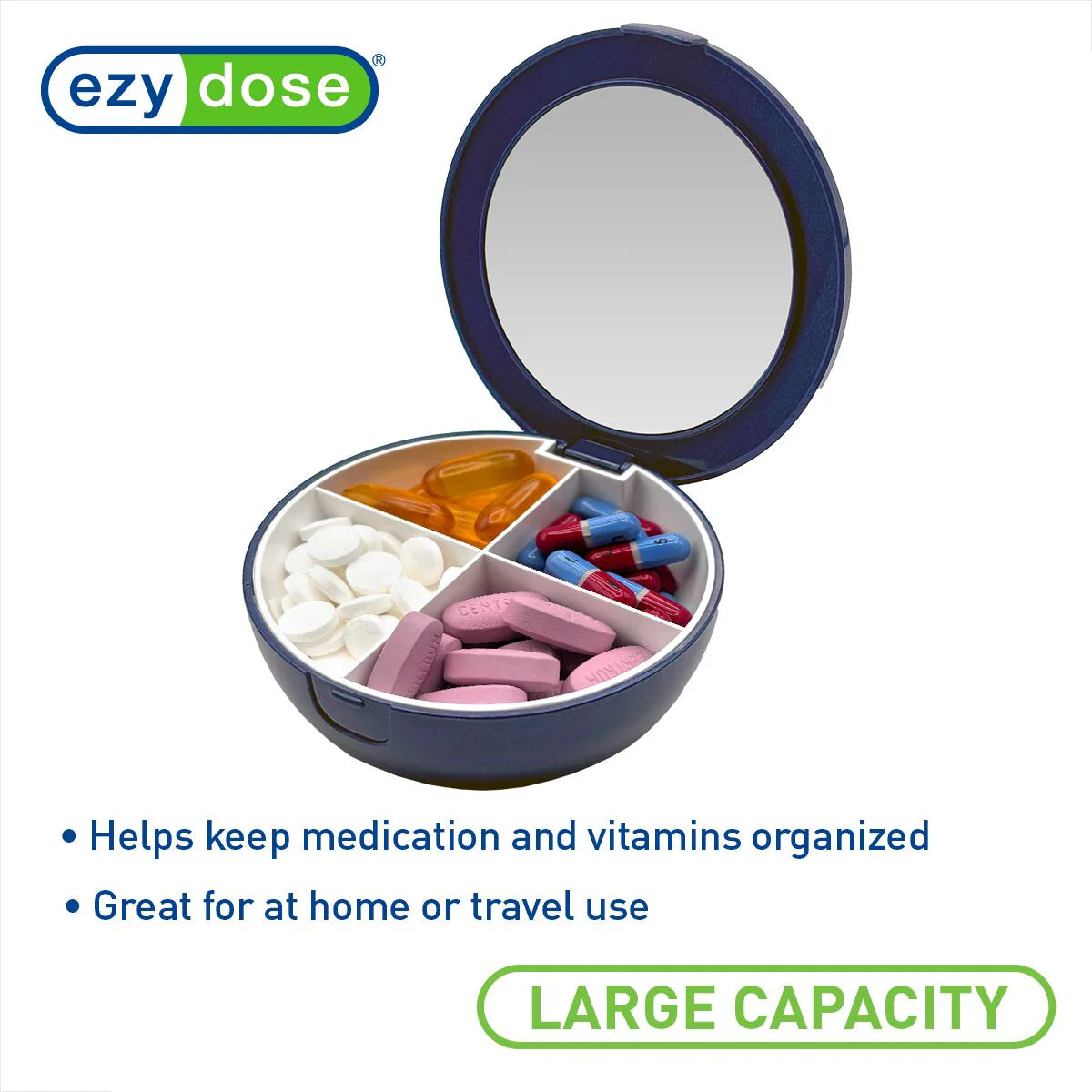 Ezy Dose Travel Pill Organizer with Mirror, Assorted-025715016825-LR-359264-5-LR eShop