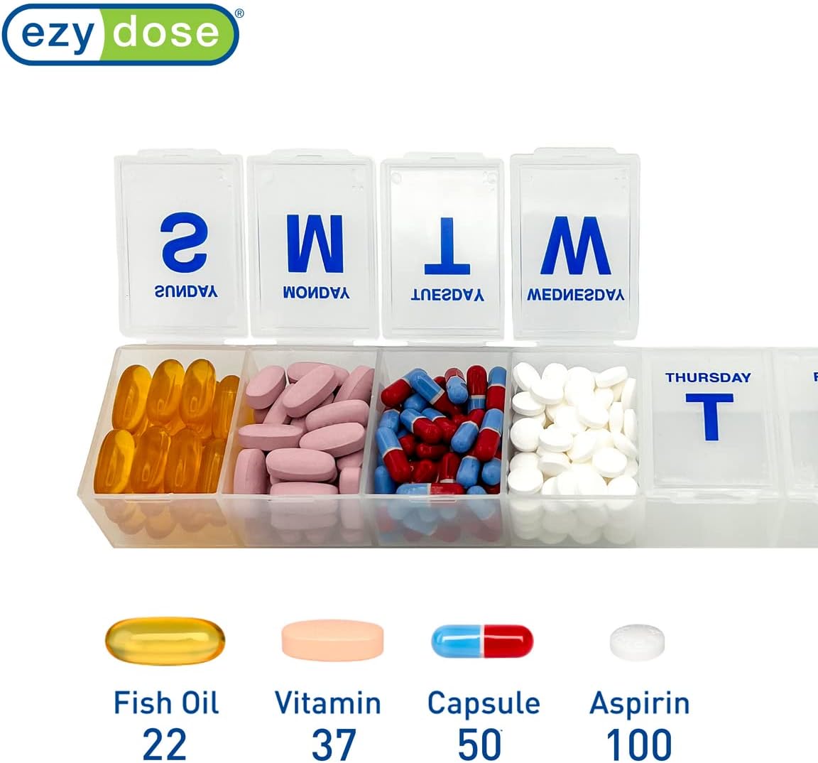 ezy dose Weekly Pill Case with 3X-Large Compartments - Clear-025715671994-LR-303560-4-LR eShop