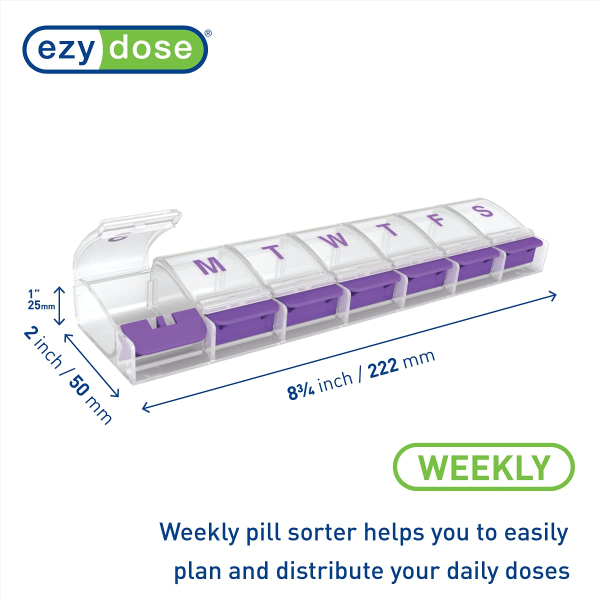 ezy dose XL Pill Planner Extra Large Weekly Medication Organizer - Assorted Colors-025715675718-LR-303564-3-LR eShop