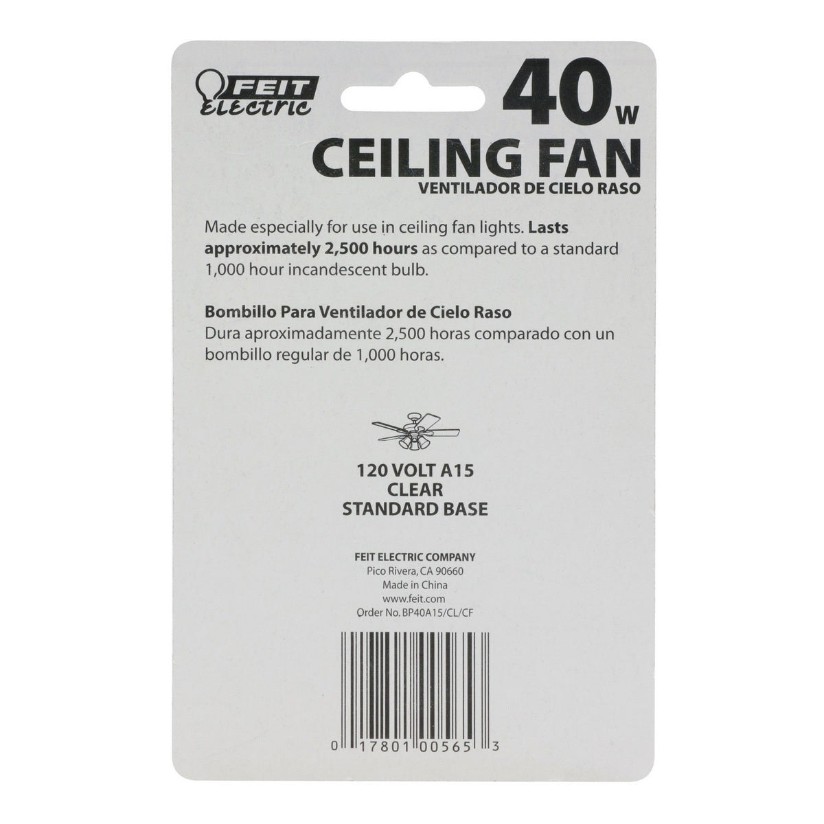 FEIT Electric 40 Watt A15 Dimmable Incandescent Light Bulb - Soft White, 2 count-017801005653-LR-230929-3-LR eShop
