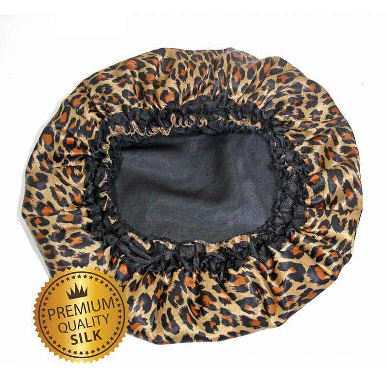 Firstline Evolve Luxe Satin Reversible Bonnet - Black and Cheetah-761809006685-LR-339810-2-LR eShop
