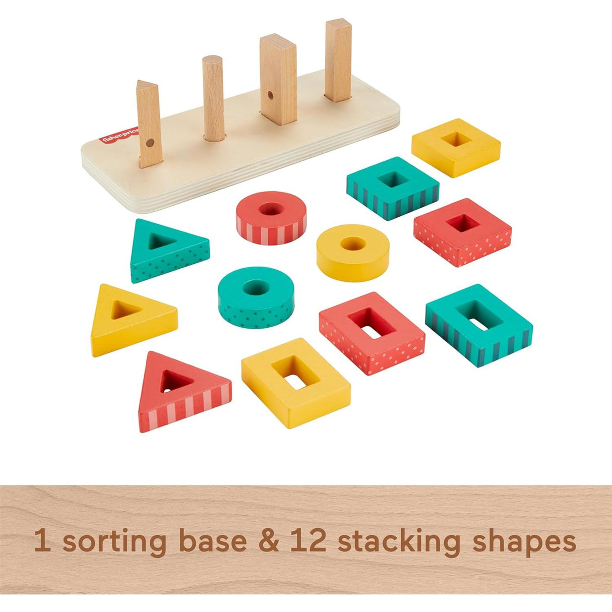 Fisher-Price Toddler Sorting Toy Wooden Shape Stacker-194735238187-LR-357616-7-LR eShop