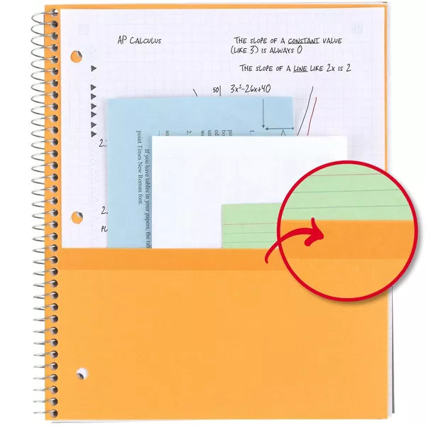 Five Star 1 Subject Graph Ruled Spiral Notebook - Assorted Colors, 8.5" x 11"-043100061908-LR-185418-5-LR eShop