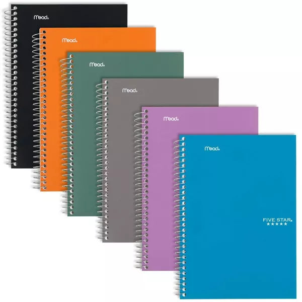 Five Star 2 Subject College Ruled Notebook - Assorted, 9.5" x 6"-071723121549-LR-354811-1-LR eShop
