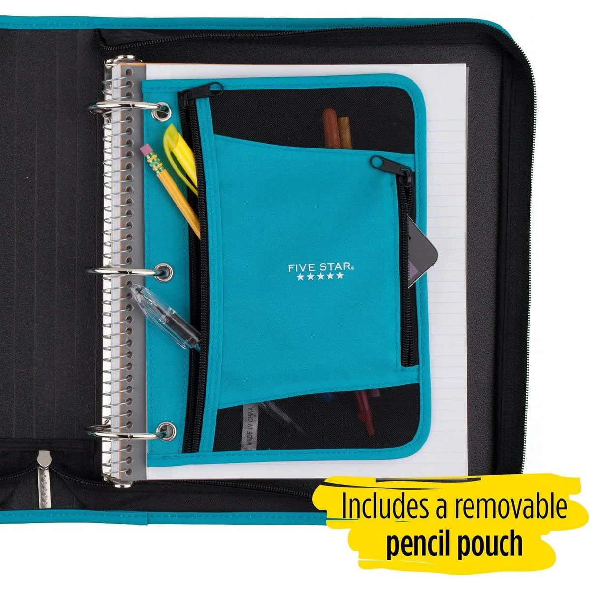 Five Star 2" Xpanz Zipper Binder Expandable with Interior Pockets, Assorted Colors-043100290407-LR-137471-4-LR eShop