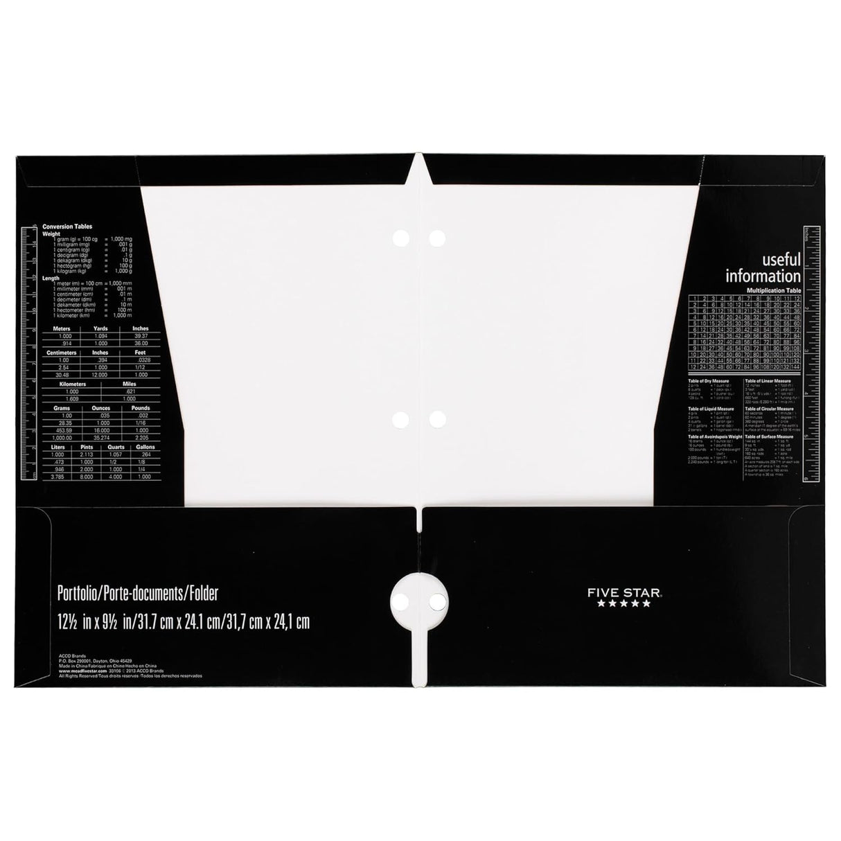 Five Star 4-Pocket Paper Folder, Assorted Colors-043100331063-LR-101224-6-LR eShop