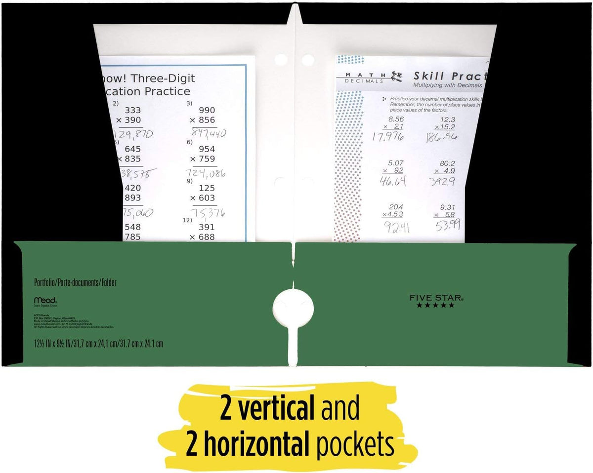 FIVE STAR 4 Pocket Water-Resistant Paper Folder - Assorted Sports Designs-043100331766-LR-349733-5-LR eShop