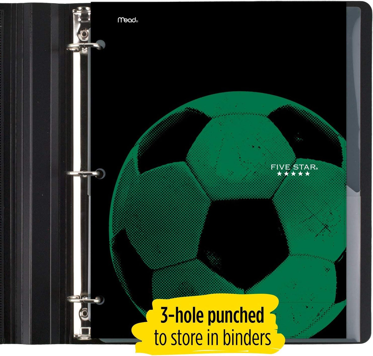 FIVE STAR 4 Pocket Water-Resistant Paper Folder - Assorted Sports Designs-043100331766-LR-349733-6-LR eShop