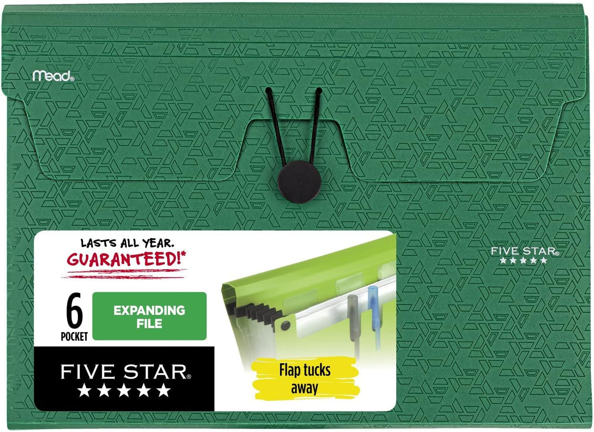 Five Star 6-Pocket Expanding File - Assorted Colors, 13" x 9.25"-1004310035552-LR-185451-1-LR eShop