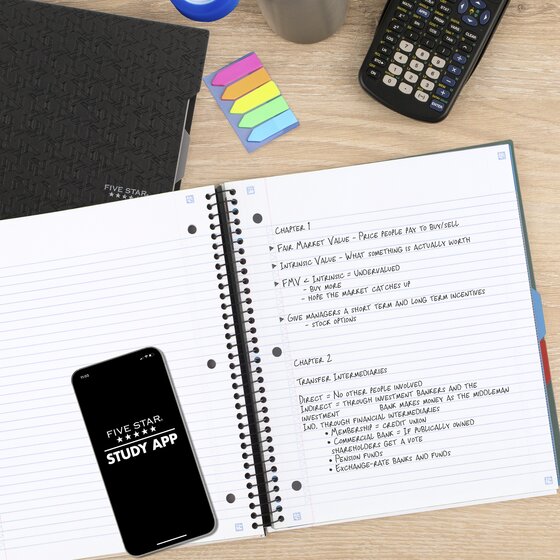 Five Star College Ruled Advance Wirebound Notebook - Assorted Colors, 3 Subject-043100063247-LR-325899-9-LR eShop