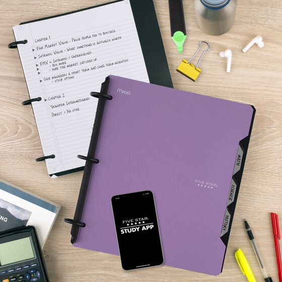 FIVE STAR Flex College Rules Refillable Hybrid NoteBinder - Assorted Colors, 1"-00043100293286-LR-185147-5-LR eShop