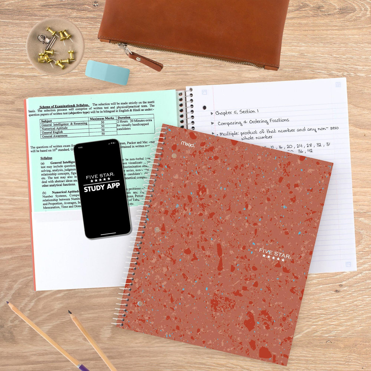 Five Star Recycled Notebook Plus Study App, 1 Subject, College Ruled, 8 1/2" x 11"-071723149567-LR-363502-5-LR eShop