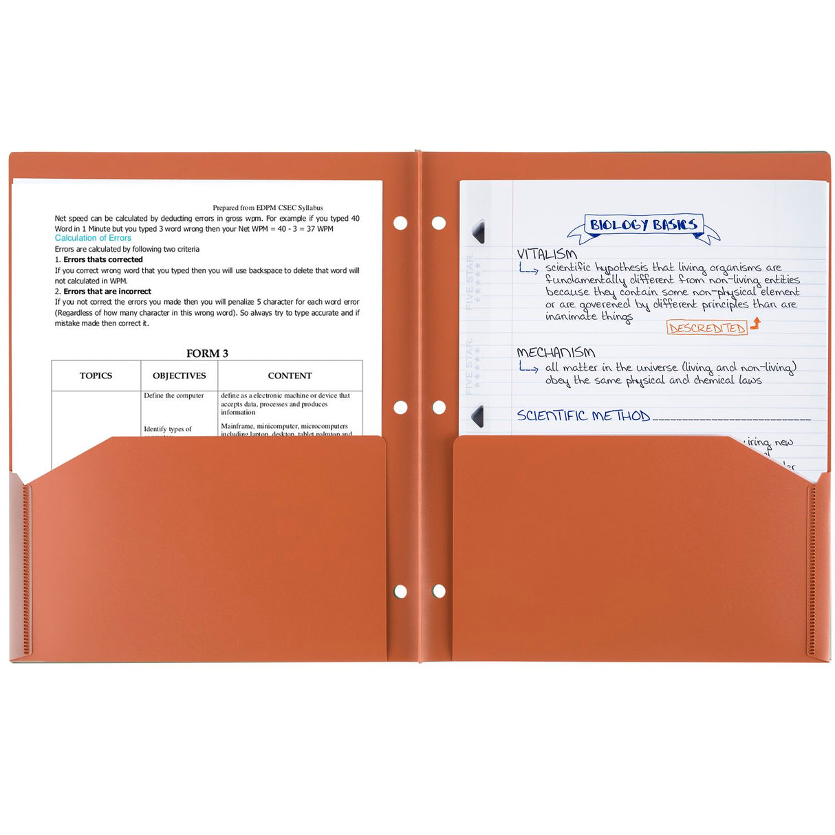Five Star Recycled Pocket Folder - 2 pack, Assorted-071723079024-LR-346443-5-LR eShop