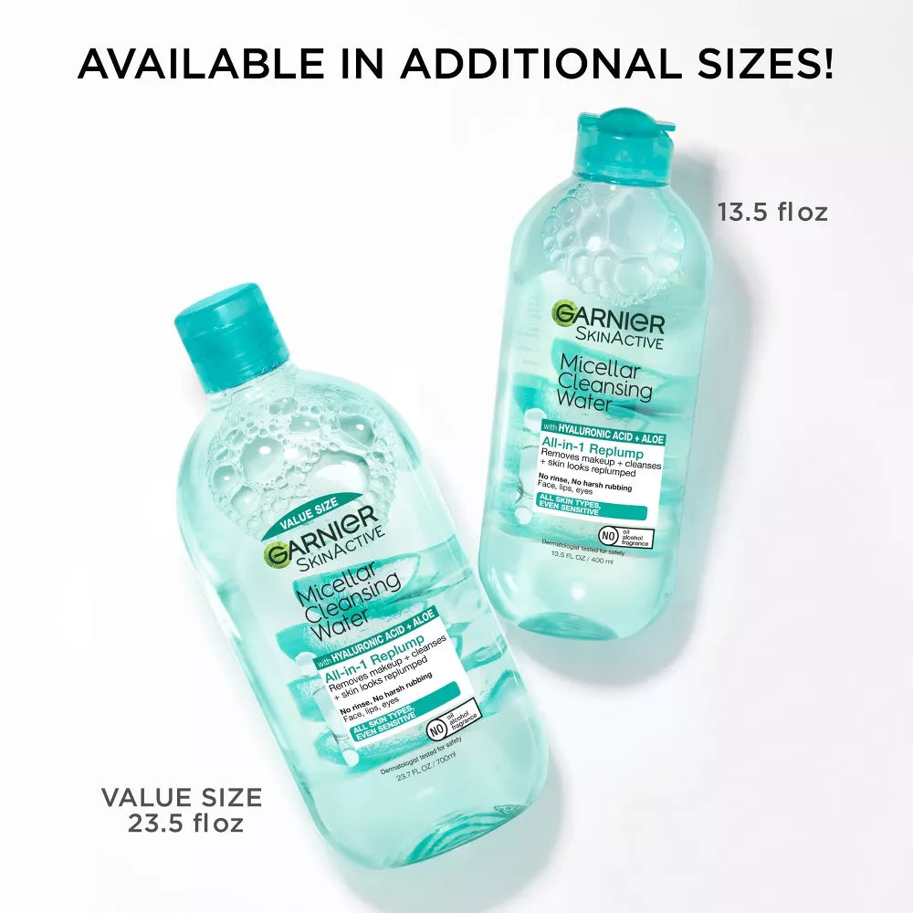 Garnier Hyaluronic Acid Hydrating and Plumping Makeup Remover Micellar Water, 13.5 oz-603084073825-LR-357196-10-LR eShop