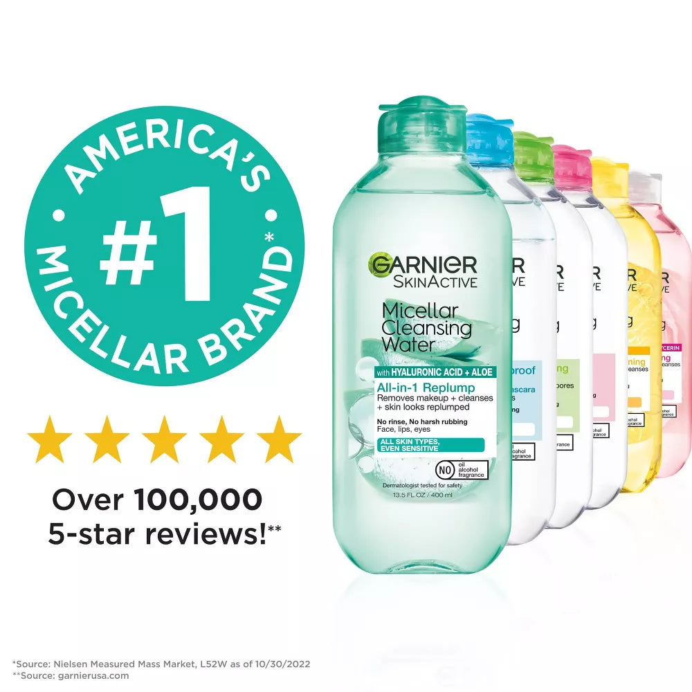 Garnier Hyaluronic Acid Hydrating and Plumping Makeup Remover Micellar Water, 13.5 oz-603084073825-LR-357196-8-LR eShop