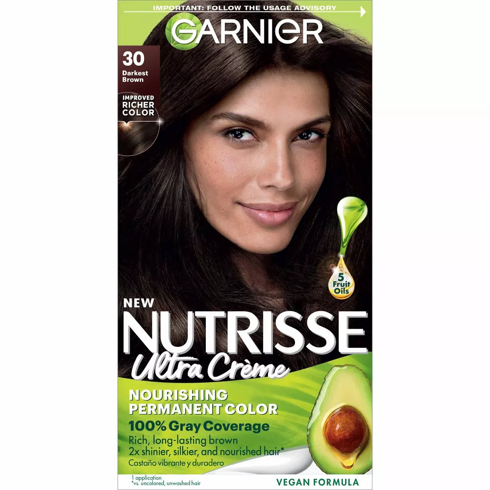 Garnier Nutrisse Nourishing Permanent Hair Color Creme - 30 Darkest Brown-603084244409-LR-251508-1-LR eShop