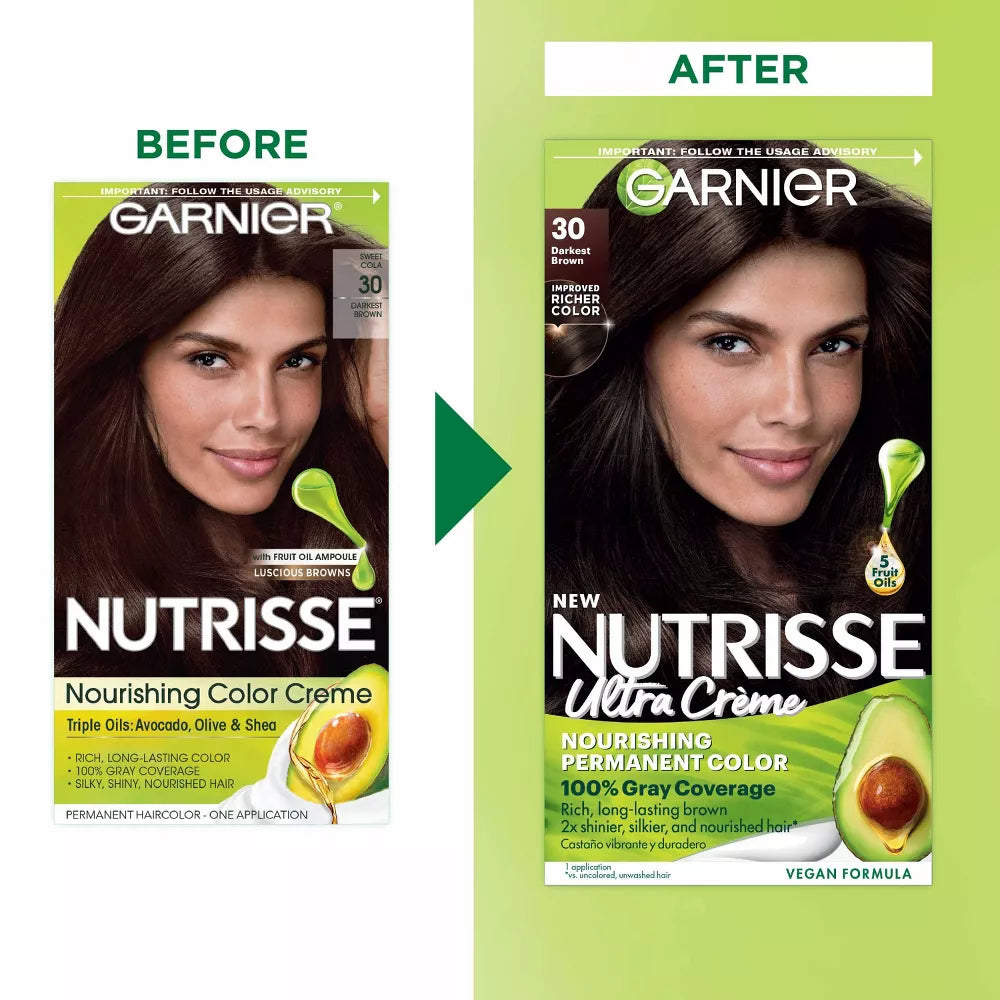 Garnier Nutrisse Nourishing Permanent Hair Color Creme - 30 Darkest Brown-603084244409-LR-251508-9-LR eShop