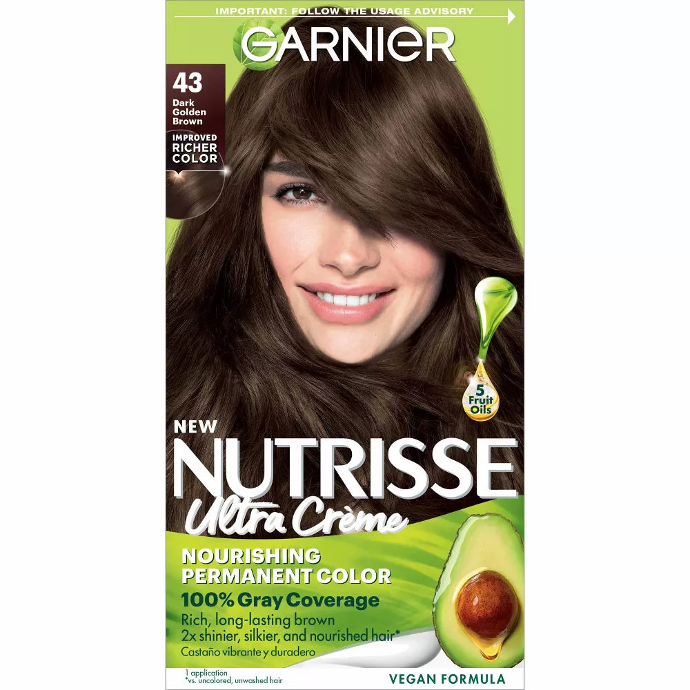 Garnier Nutrisse Ultra Creme Nourishing Permanent Color - 43 Dark Golden Brown-603084244157-LR-361792-1-LR eShop
