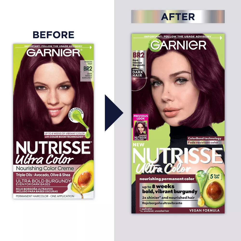 Garnier Nutrisse Ultra Creme Nourishing Permanent Color - BR2 Dark Intense Burgundy-603084410729-LR-361805-12-LR eShop