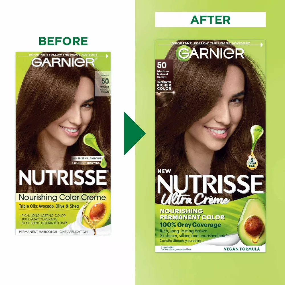 Garnier Nutrisse Ultra Creme Nourishing Permanent Hair Color - 50 Medium Natural Brown-603084242702-LR-251514-9-LR eShop