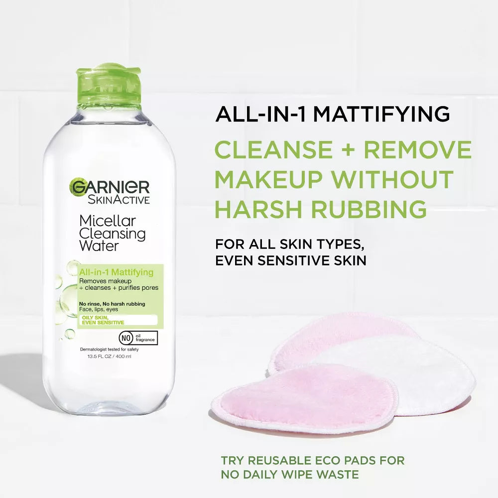 Garnier SkinActive Micellar Cleansing Water - All-In-1 Mattifying, 13.5 oz-603084497058-LR-309788-4-LR eShop