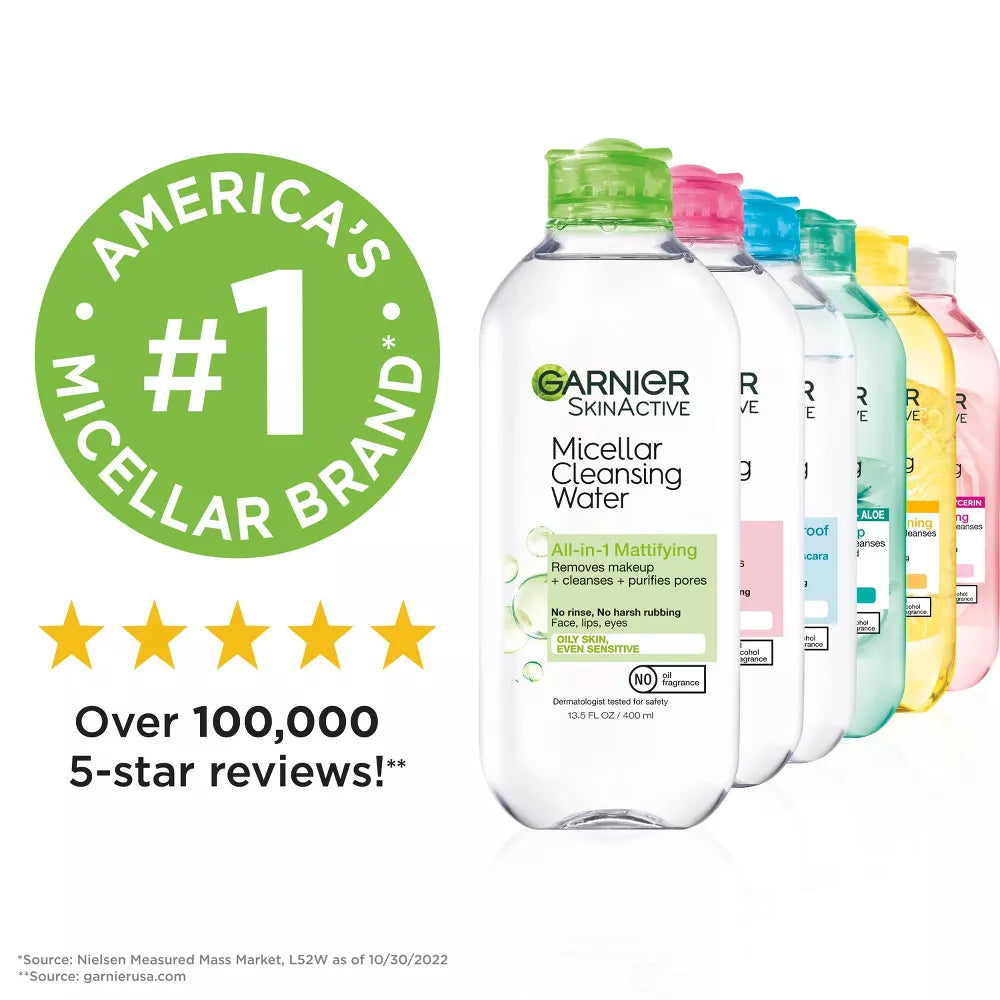 Garnier SkinActive Micellar Cleansing Water - All-In-1 Mattifying, 13.5 oz-603084497058-LR-309788-8-LR eShop