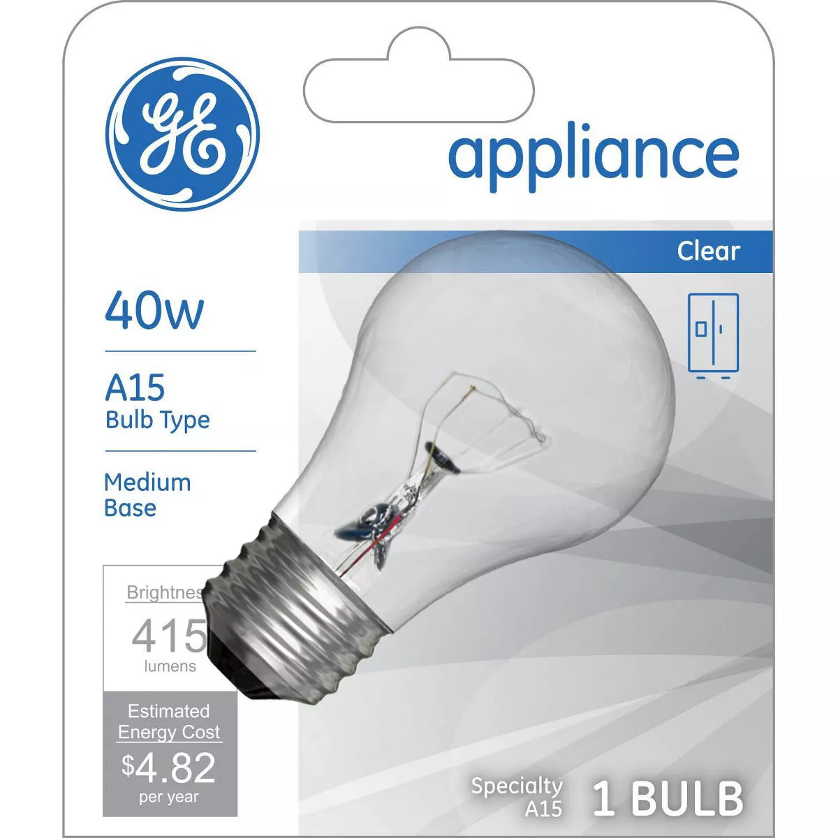 GE Lighting 40W Reveal A15 Incandescent Appliance Light Bulb: Dimmable, 415 Lumens, E26 Base-043168907071-LR-147743-1-LR eShop