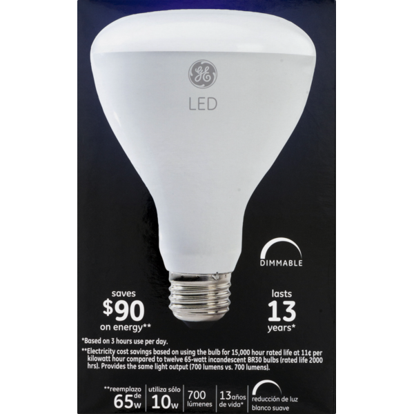 GE Lighting LED Soft White Dimmable BR30 Indoor Floodlight, 10 Watts-0043168408936-LR-352508-2-LR eShop