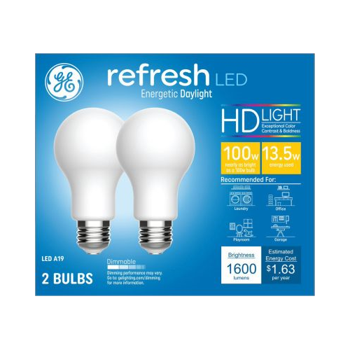 GE Lighting Refresh HD LED Light Bulbs, Daylight, 1600 Lumens, 13 Watt, 2 pack-043168541817-LR-348641-1-LR eShop