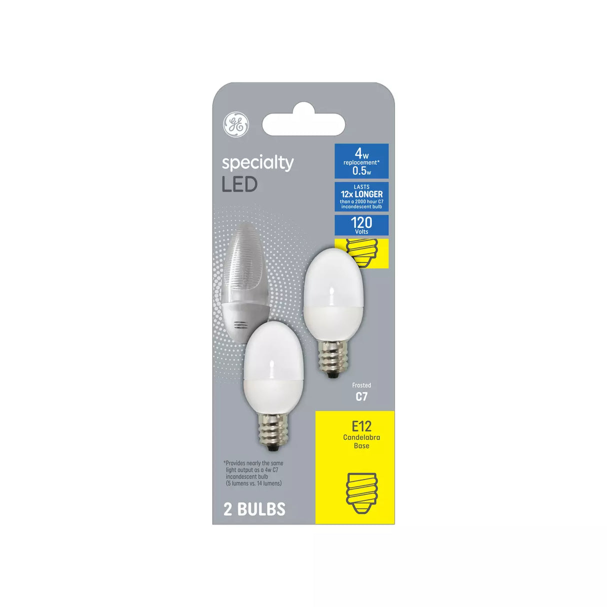 GE Lighting Specialty C7 LED Light Bulb, Night Light Bulb Replacement, Soft White, 2 Pack-043168123150-LR-348664-1-LR eShop