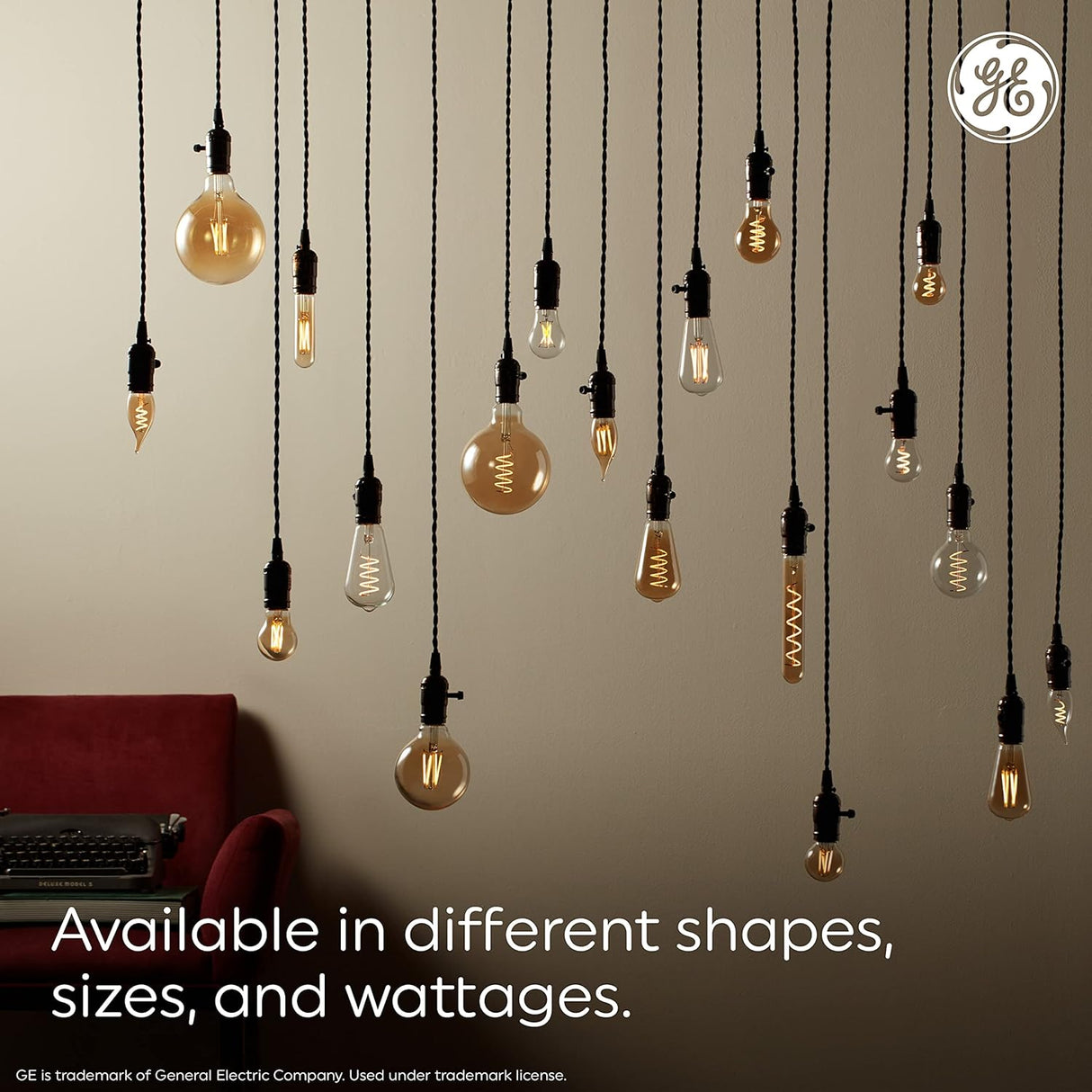 GE Lighting Vintage Style ST19 LED Light Bulb, Edison Style Bulb, Amber Glass, 60 Watt Replacement-043168365079-LR-337039-7-LR eShop