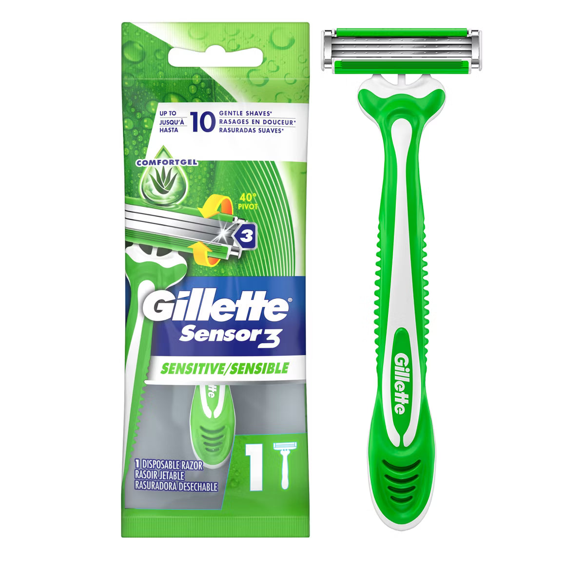 Gillette Sensor3 Sensitive Men's Disposable Razor, 1 count-047400664975-LR-357998-1-LR eShop