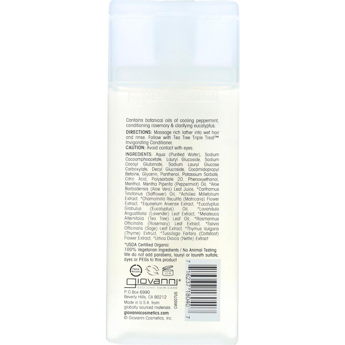 Giovanni Tea Tree Triple Treat Invigorating Shampoo - Eucalyptus & Rosemary, 2 oz-716237180407-LR-351323-8-LR eShop