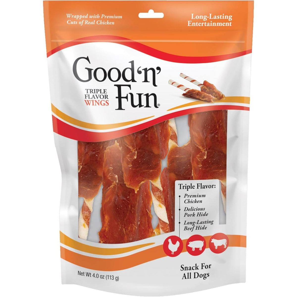 Good 'n' Fun Gourmet Triple Flavor Wings Dog Treats, 4 oz-091093833361-LR-275348-1-LR eShop