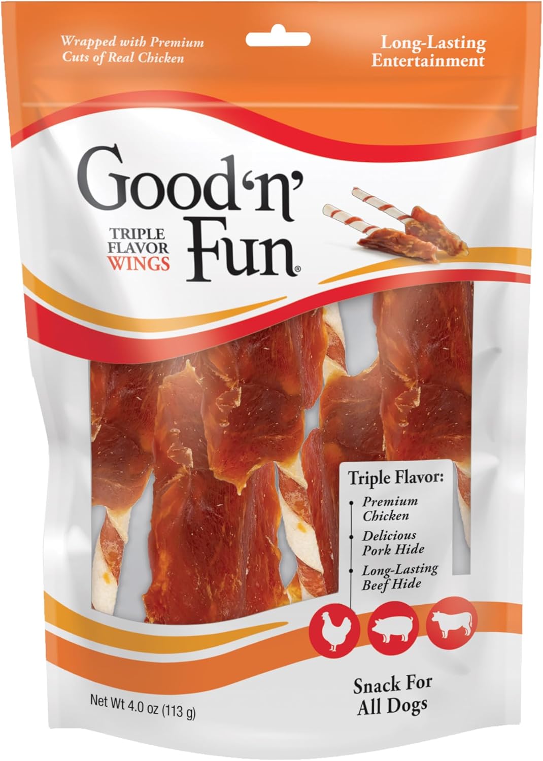 Good 'n' Fun Gourmet Triple Flavor Wings Dog Treats, 4 oz-091093833361-LR-275348-1-LR eShop