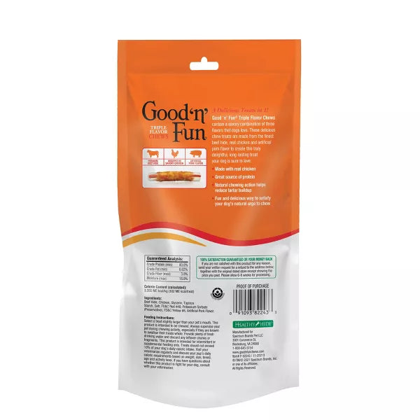 Good 'n' Fun Large Triple Flavored Wrapped Roll Rawhide Dog Treat, 2 count-091093822433-LR-275344-2-LR eShop