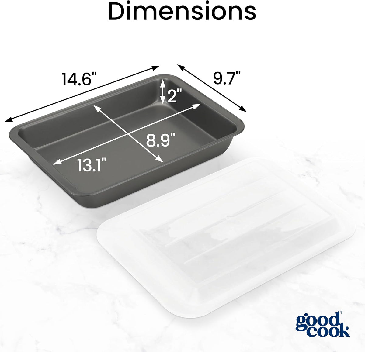 goodcook Everyday Nonstick Steel Oblong Pan with Lid, 9" X 13"-076753040099-LR-222020-2-LR eShop