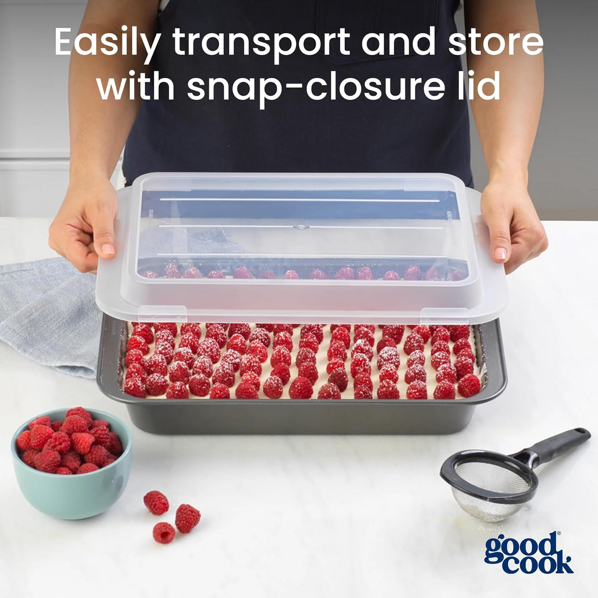 goodcook Everyday Nonstick Steel Oblong Pan with Lid, 9" X 13"-076753040099-LR-222020-3-LR eShop
