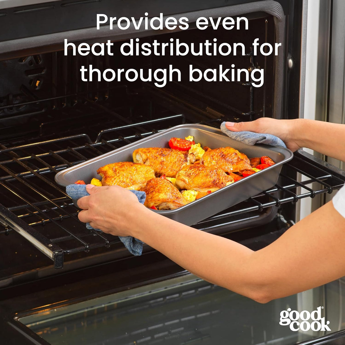 goodcook Everyday Nonstick Steel Oblong Pan with Lid, 9" X 13"-076753040099-LR-222020-4-LR eShop