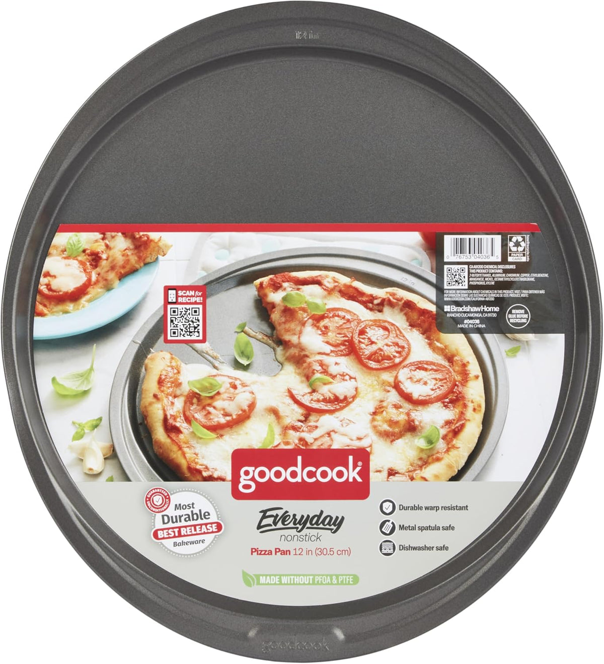 goodcook Everyday Nonstick Steel Pizza Pan, 12"-076753040365-LR-222034-1-LR eShop