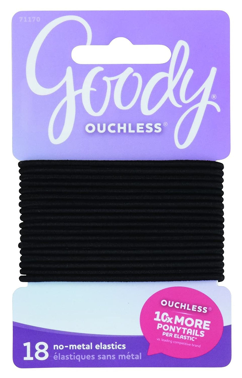 Goody Classics Ouchless Elastic Ponytail Holders - Black, 18 count