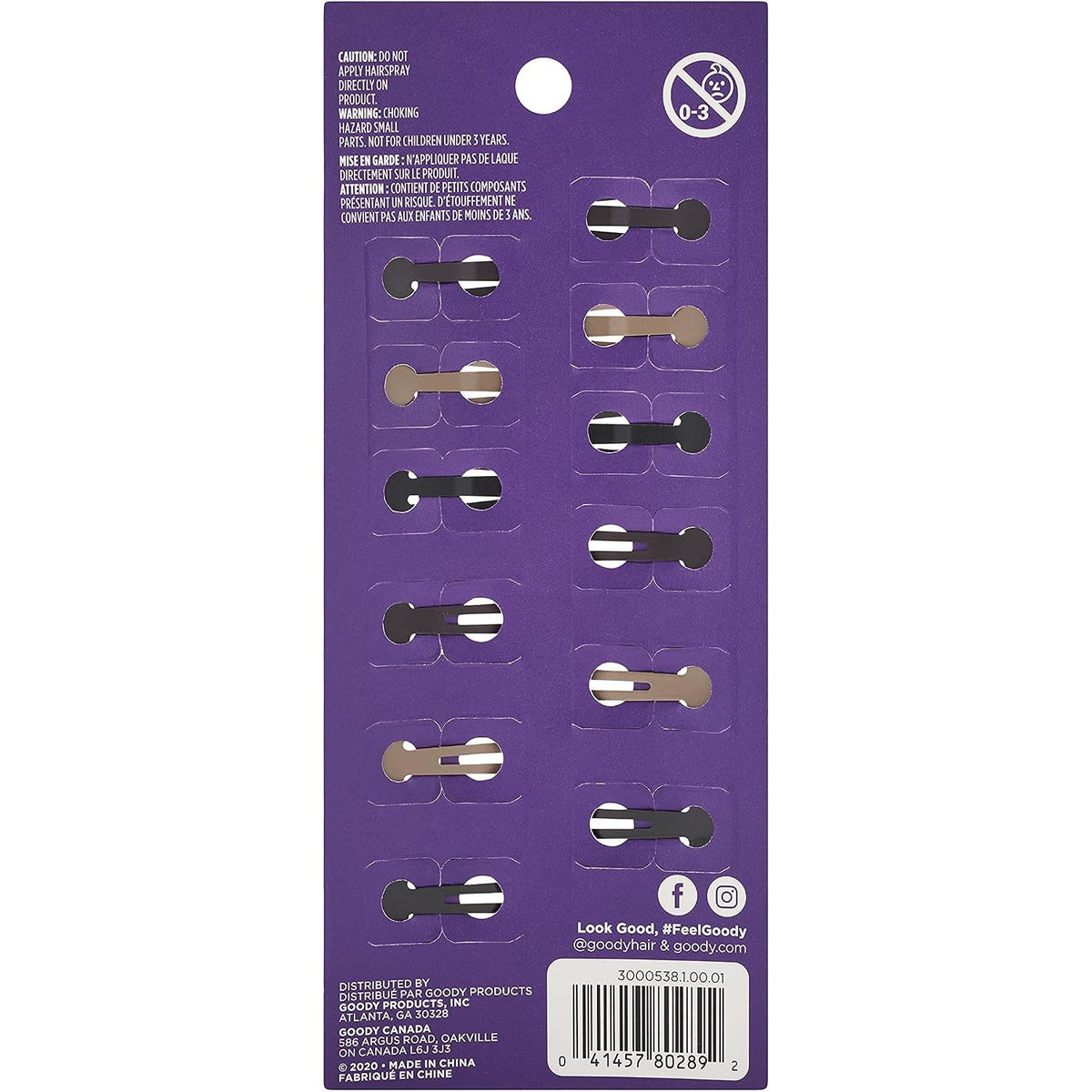 Goody Classics Contour Hair Snap Clips - Assorted Neutrals and Sizes, 12 count-041457802892-LR-132349-2-LR eShop