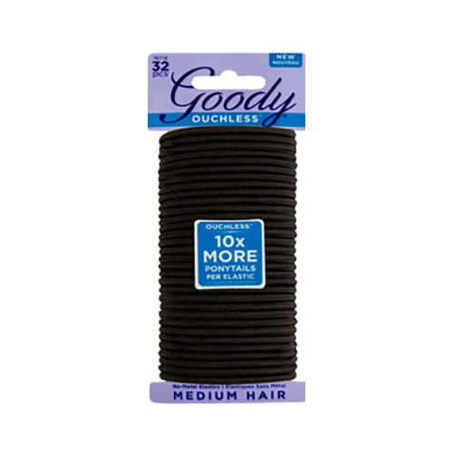 Goody Ouchless 4 mm Black Women's Braided Elastics for Medium Hair, 32 CT-041457167120-LR-330986-1-LR eShop