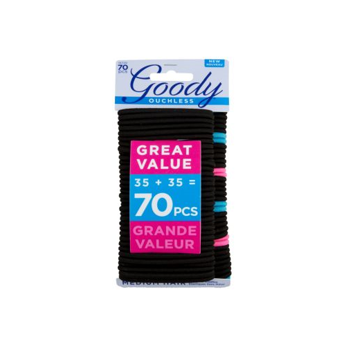Goody Ouchless Black Hair Elastics, No Metal, Gentle Hair Ties, 70 CT-041457167205-LR-330996-1-LR eShop